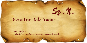Szemler Nándor névjegykártya