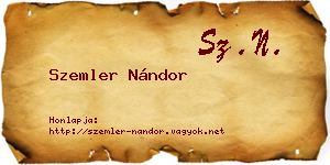 Szemler Nándor névjegykártya