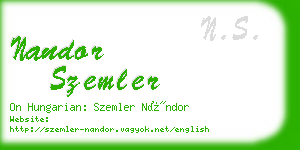 nandor szemler business card